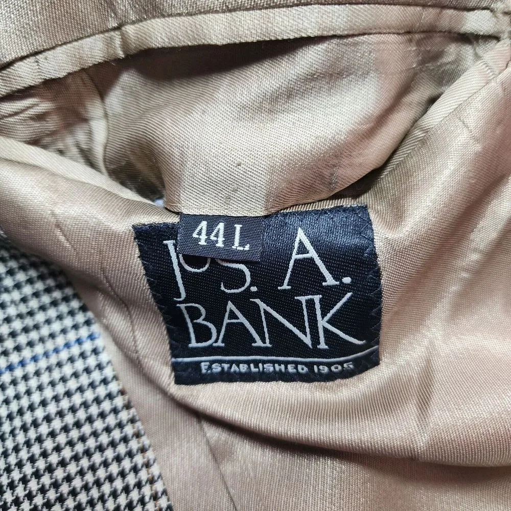 JOS.‎ A. BANK HOUNDSTOOTH SILK/WOOL BLEND BLAZER 44L